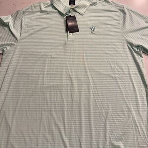 Greg Norman Collection Light Green Striped Polo Shirt